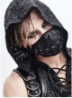 Punk Style Personalized Knitted Splicing Torn Ropes Distressed Black Ropes Adjustable Mask