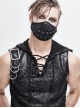 Punk Style Personalized Knitted Splicing Torn Ropes Distressed Black Ropes Adjustable Mask