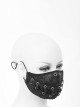 Punk Style Personalized Knitted Splicing Torn Ropes Distressed Black Ropes Adjustable Mask