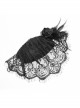 Gothic Style Secret Cotton Outer Layer Pleated Lace With Feather Rose Decoration Black Adjustable Solid Color Mask