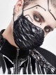 Punk Style Three Dimensional Shiny Pleated Knitted Splicing Breathable Mesh Lining Black Mask