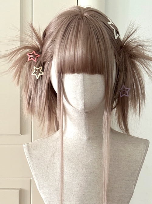 Millenium Butterfly Series Cool Flat Bangs Double Ponytail Long Sideburns Subculture Straight Hair Sweet Lolita Wig