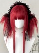 Millenium Butterfly Series Cool Flat Bangs Double Ponytail Long Sideburns Subculture Straight Hair Sweet Lolita Wig