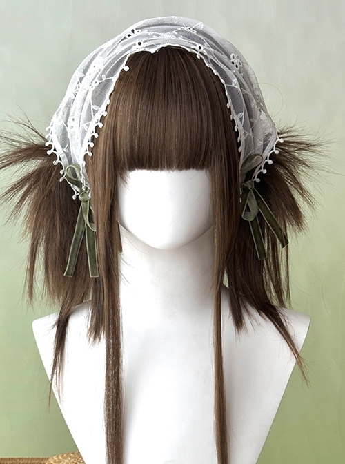 Millenium Butterfly Series Cool Flat Bangs Double Ponytail Long Sideburns Subculture Straight Hair Sweet Lolita Wig