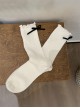 Ballet Style Soft Girl Simple Versatile Daily Petal Edge Ribbon Bowknot Sweet Lolita Socks