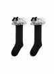 Ballet Style Versatile Multi-Layer Lace Bowknot Sweet Lolita Soft Girl Cotton Mid-Calf Socks