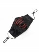 Gothic Style Exquisite Velvet Splicing Lace Red Rope Black Breathable Mask