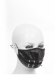 Punk Style Personality Shiny Pleated Front Center Metal Rivet Link Black Adjustable Mask