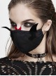 Punk Style Comfortable Cotton Fabric Front Stitching Three Dimensional Devil Wings Decoration Black Adjustable Mask