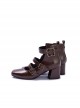 Prayer Psalm Series Elegant Retro Versatile Classic Lolita Three Buckle Square Toe High Heels Mary Jane Shoes