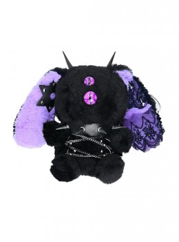 Halloween Limited Evil Mysterious Black Purple Devil One-Eyed Rabbit Gothic Punk Lolita Plush Toy Crossbody Bag