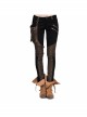 Punk Style Stretch Twill Fabric Center Front Tape Leg Pocket With Metal Ring Decoration Brown Daily Trousers