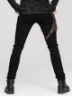 Gothic Style Stretch Twill Fabric Side Detachable Leg Pockets With Metal Rings Men's Brown Trousers