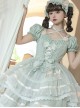 Limited Mood Series Spring Lilac Princess Ballet Elegant Sweet Dreamlike Organza Lace Classic Lolita Puff Sleeves Dress