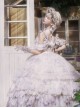 Rose Letter Series Gorgeous Sweet Off-Shoulder Blue Tie Dye Flowers Lace Mesh Yarn Princess Style Classic Lolita Dress