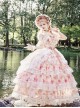 Rose Letter Series Gorgeous Sweet Off-Shoulder Sunset Orange Flowers Dreamy Organza Princess Style Classic Lolita Dress