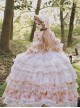 Rose Letter Series Gorgeous Sweet Off-Shoulder Sunset Orange Flowers Dreamy Organza Princess Style Classic Lolita Dress