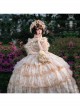 Rose Letter Series Dreamy Gorgeous Sweet Off-Shoulder Autumn Leaf Yellow Floral Chiffon Princess Style Classic Lolita Dress