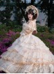 Rose Letter Series Dreamy Gorgeous Sweet Off-Shoulder Autumn Leaf Yellow Floral Chiffon Princess Style Classic Lolita Dress