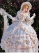 Rose Feast Series Palace Style Princess Gorgeous Flower Marriage Tea Party Dreamy Pink Blue Lace Chiffon Sweet Lolita Dress