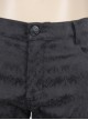 Gothic Style Simple Stretch Jacquard Fabric Side Seam Webbing Decoration Black Classic Daily Trousers