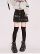 Dragon Skeleton Series Kawaii Fashion Spice Girls Graffiti Skinny Package Hip High Waisted Old Washed Denim Skirt Shorts