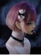 Handmade Dark Subculture Bloody Plush Bear Pin Ribbon Bowknot Tie Gothic Lolita Hairpin Side Clip