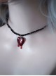 Dark Subculture Handmade Red Heart In Bleeding Pendant Beads Chain Gothic Lolita Necklace