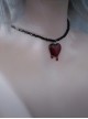 Dark Subculture Handmade Red Heart In Bleeding Pendant Beads Chain Gothic Lolita Necklace