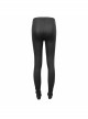 Punk Style Stretch Knit Fabric Skull Print On The Front Black Breathable Daily Leggings