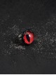 Dark Gothic Subculture Handmade Halloween Longan Red Eyeball Cool Vertical Pupil Punk Alloy Ring