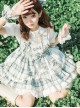 Daily Commuter Cute Idol Summer Little Fresh Sweet Lolita Matcha Ice Plaid Green Skirt Wrist Straps Hairpin Suit