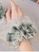 Daily Commuter Cute Idol Summer Little Fresh Sweet Lolita Matcha Ice Plaid Green Skirt Wrist Straps Suit