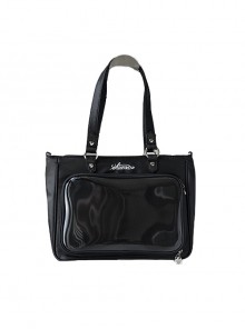 College Style Quadratic Element Kawaii Fashion Glossy Satin Transparent Layer Display Goods Itabag Crossbody Tote Bag
