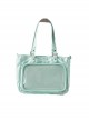 College Style Quadratic Element Kawaii Fashion Glossy Satin Transparent Layer Display Goods Itabag Crossbody Tote Bag