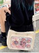 College Style Quadratic Element Kawaii Fashion Glossy Satin Transparent Layer Display Goods Itabag Crossbody Tote Bag