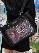 College Style Quadratic Element Kawaii Fashion Glossy Satin Transparent Layer Display Goods Itabag Crossbody Tote Bag