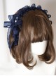 Deep Sea Hospital Series Versatile Pearl Blue Mesh Yarn Ruffles Bowknot Lace Sweet Lolita Hairband