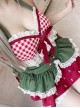 Love Strawberry Series Lace Plaid Summer Island Vacation Red Green Sweet Spice Girls Kawaii Fashion Vest Skirt Set