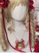 Fantasy Strawberry Farm Series Red Satin Bowknot Simulated Half-Cut Strawberry Pendant Sweet Lolita Pearl Chain Necklace