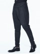 Gothic Style Loose Jacquard Hip Ribbon Hem With Snap Button Black Pants