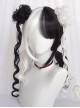 Another World Series Halloween Mysterious Black White Symmetrical Contrast Color Long Curly Hair Gothic Lolita Wig