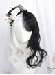 Another World Series Halloween Mysterious Black White Symmetrical Contrast Color Long Curly Hair Gothic Lolita Wig