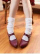 Vintage Palace Style Handmade Carved Elegant Classic Lolita Wine Glass Heel Female Mary Jane Pointed Leather Shoes