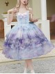 Swan Lake Series Dreamy Lavender Purple Oil Painting Texture Ballet Style Yarn Hem Classic Lolita Sleeveless Dress