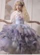 Swan Lake Series Dreamy Lavender Purple Oil Painting Texture Ballet Style Yarn Hem Classic Lolita Sleeveless Dress