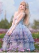 Swan Lake Series Dreamy Lavender Purple Oil Painting Texture Ballet Style Yarn Hem Classic Lolita Sleeveless Dress