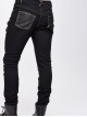 Punk Style Elastic Twill Front Center Cross Metal Rivet Decoration Black And Brown Daily Pants