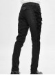 Gothic Style Solid Color Twill Weave Side Gorgeous Palace Flocking Lace Rope Decoration Black Slim Pants