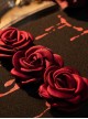 Fantasy Bride Series Gorgeous Asymmetric Strap Pattern 3D Bloody Rose Socks Gothic Lolita Pantyhose